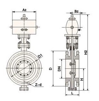 氣動多層次硬密封蝶閥 氣動多層次硬密封蝶閥